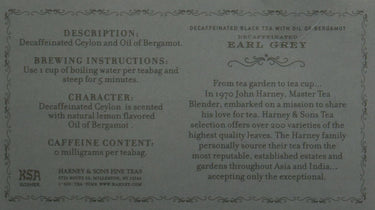 Harney & Sons Fine Teas Decaffeinated with Bergamot, Earl Grey, 50 Count